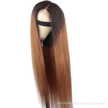 1/30 Straight Wave Human Hair Wig  Brown Closure Wig for Black Women curly Wave 4*4 Lace Front Wig